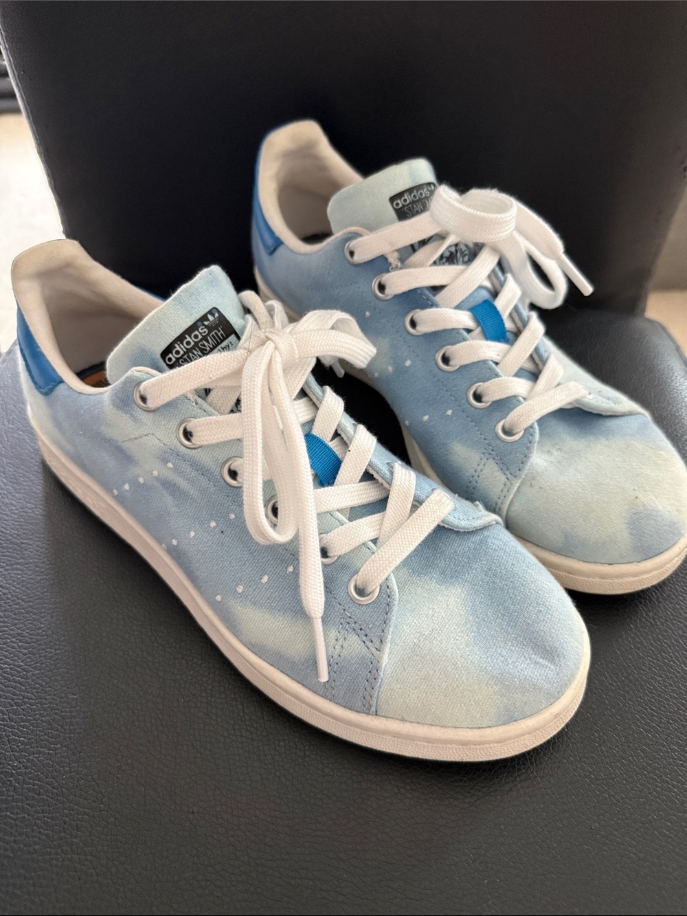 adidas Light Blue and White Tie-Dye Stan Smith Sneakers